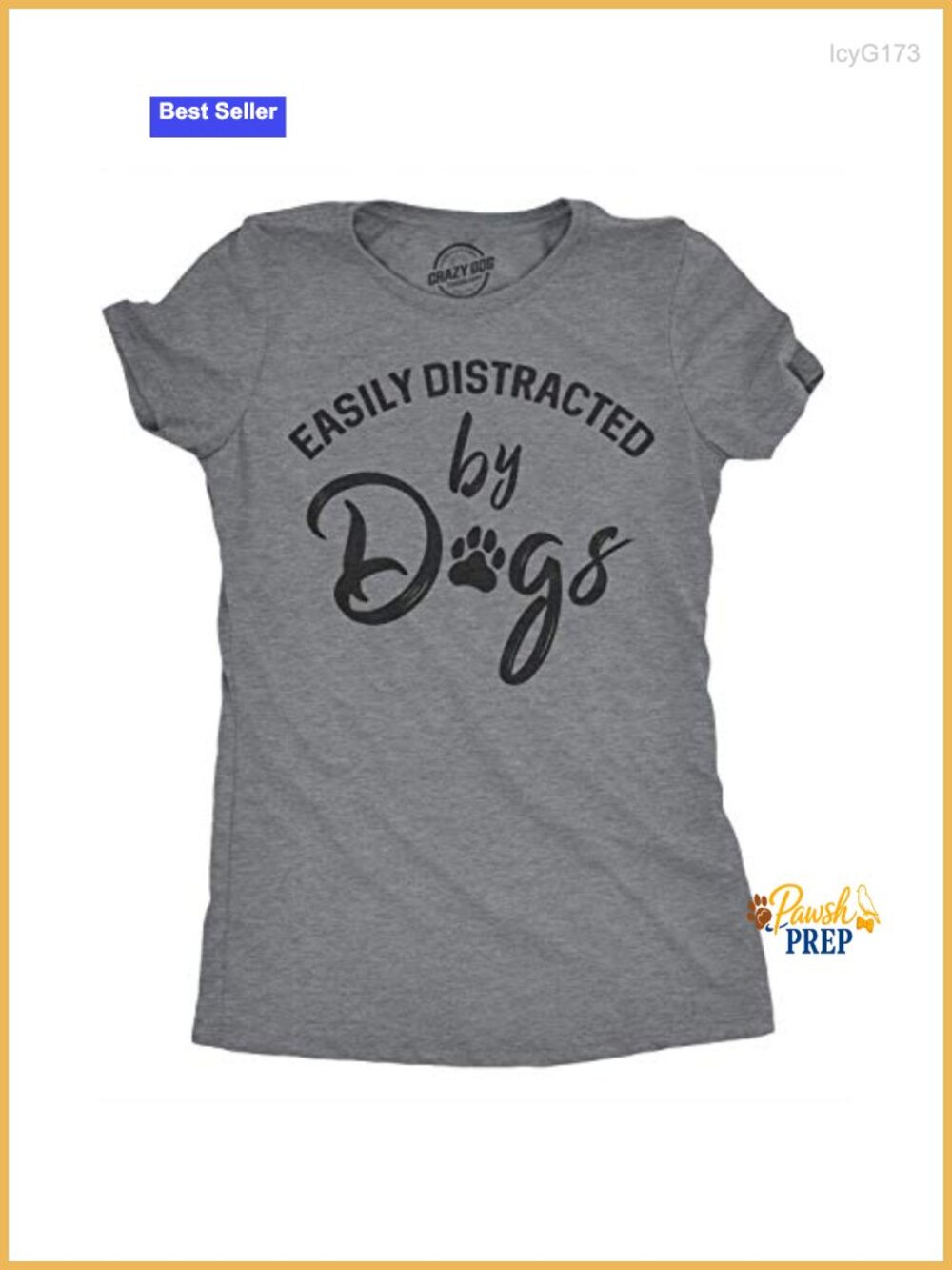 Easily Distracted by Dogs Graphic T-Shirt Short Sleeve Crew Neck Casual